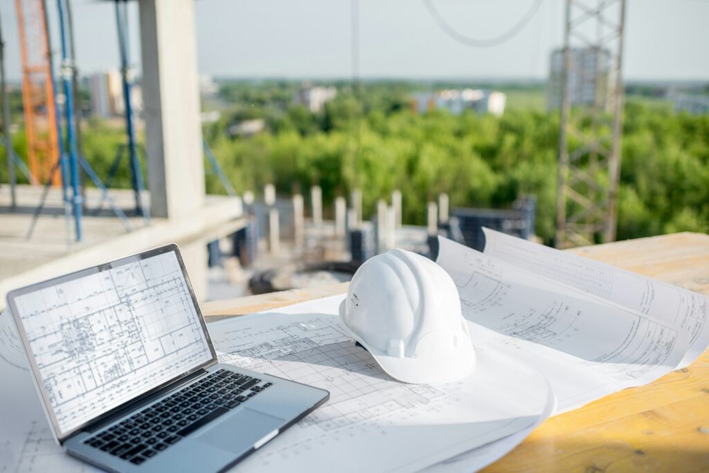 Workspace at the construction site